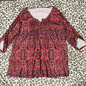 Bohemian Pink and Purple Women's Blouse